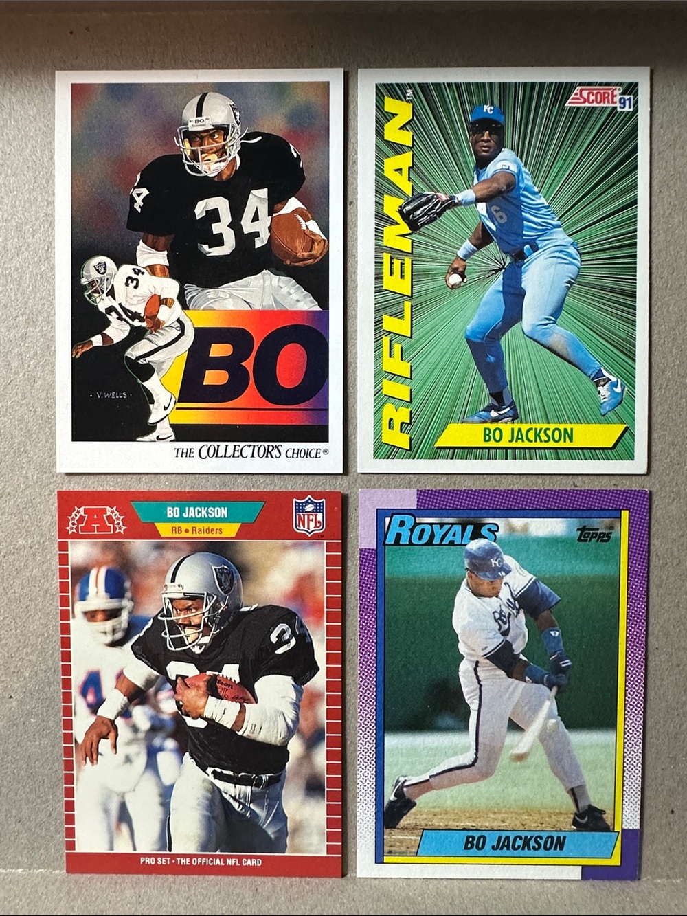 Deion Sanders & Bo Jackson 2-sport athlete lot of 16 w/ Brian Jordan - Picture 6 of 11